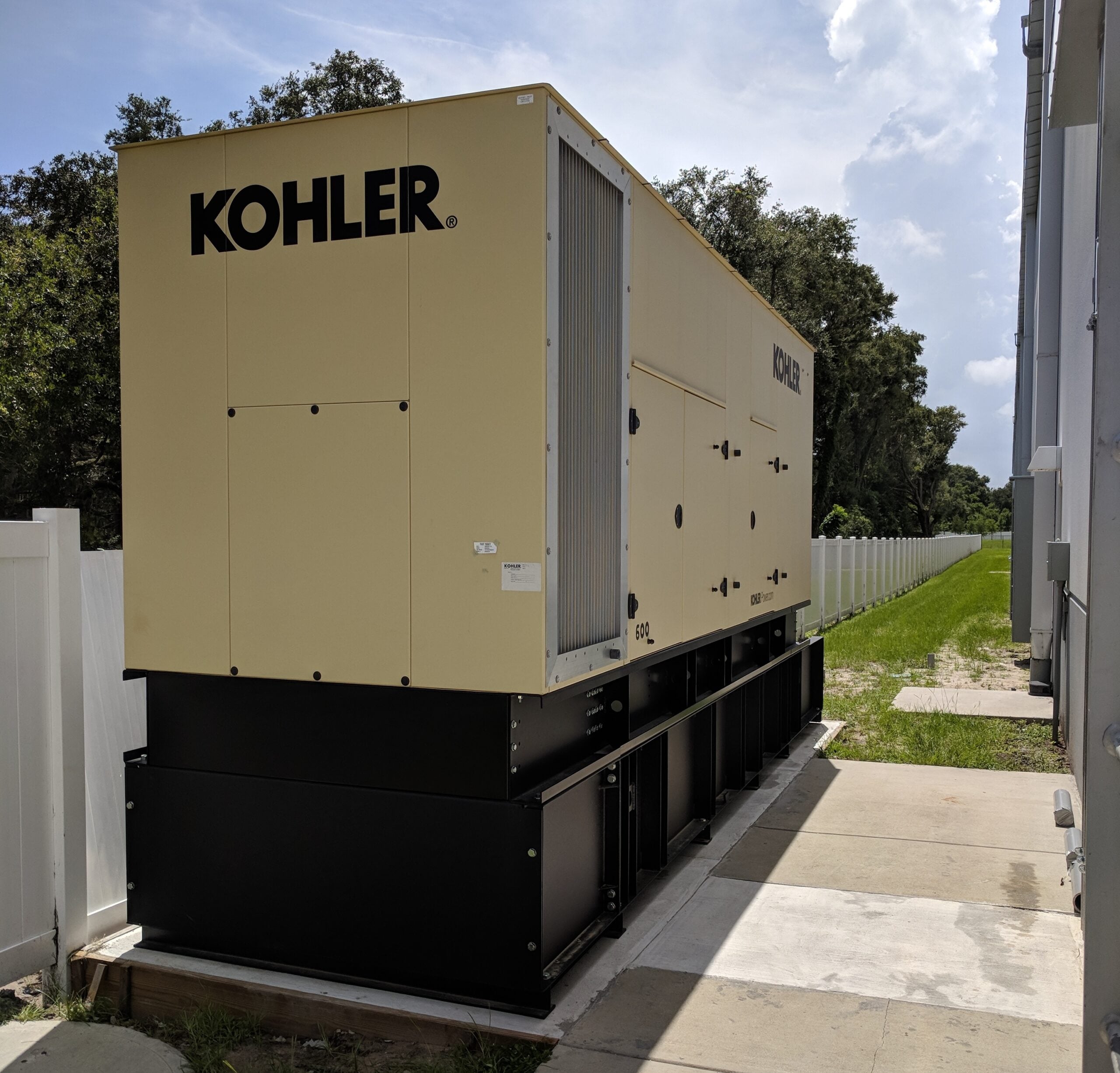 Kohler commercial generator installed outside